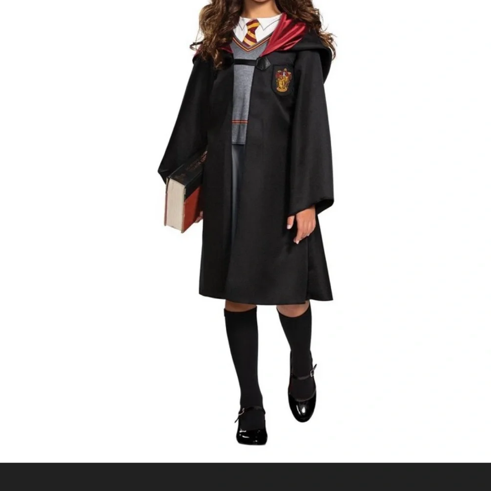 Harry Potter Gryffindor Girls Uniform with Robe & Wand Costume set Various sizes - Picture 10 of 12